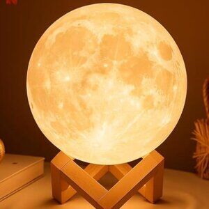 Moon Lamp 4.7 in with Wooden Stand